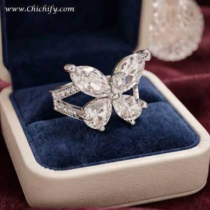 Flutter Luxe Butterfly Adjustable Ring