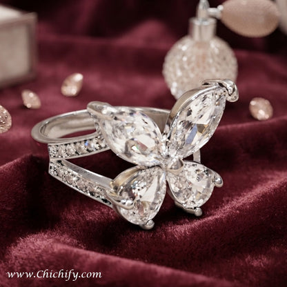 Flutter Luxe Butterfly Adjustable Ring