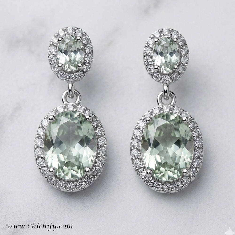 Chichify Crystal Aura Halo Drop Earrings