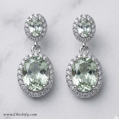 Chichify Crystal Aura Halo Drop Earrings