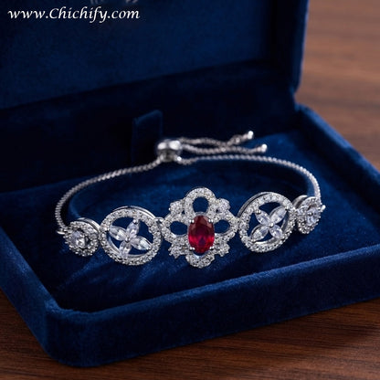 Silver AD White Designer Bracelet