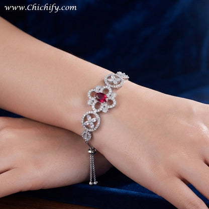 Silver AD White Designer Bracelet