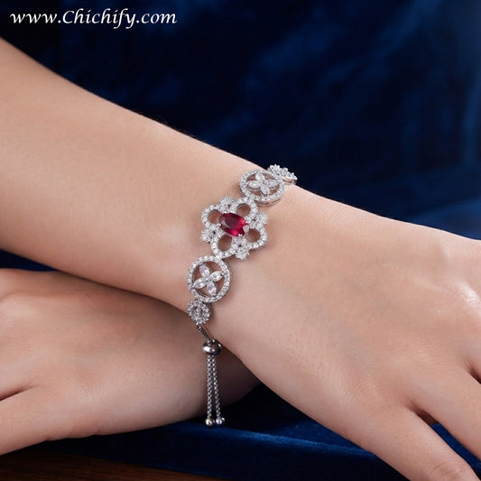 Silver AD White Designer Bracelet