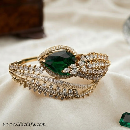 Emerald Royale Green American Diamond Bracelet
