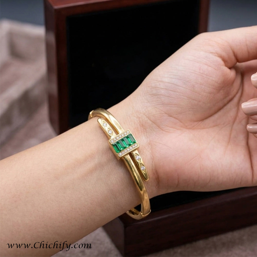 Emerald Luxe American Diamond Bracelet