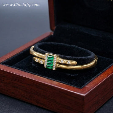 Emerald Luxe American Diamond Bracelet
