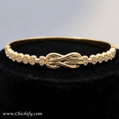Golden Bloom American Diamond Bracelet