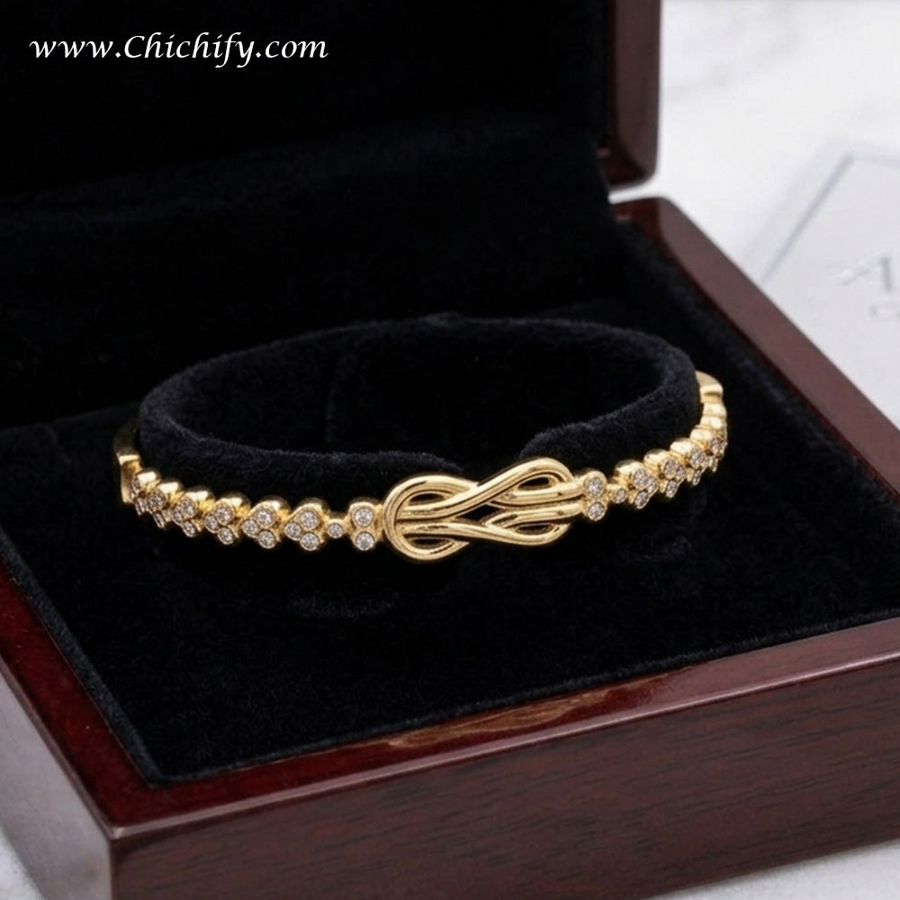 Golden Bloom American Diamond Bracelet