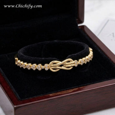 Golden Bloom American Diamond Bracelet