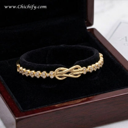 Golden Bloom American Diamond Bracelet