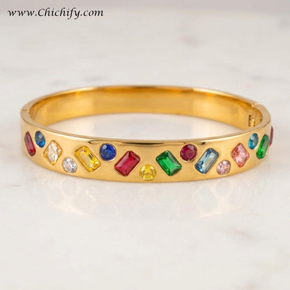 Rainbow Radiance American Diamond Bangle