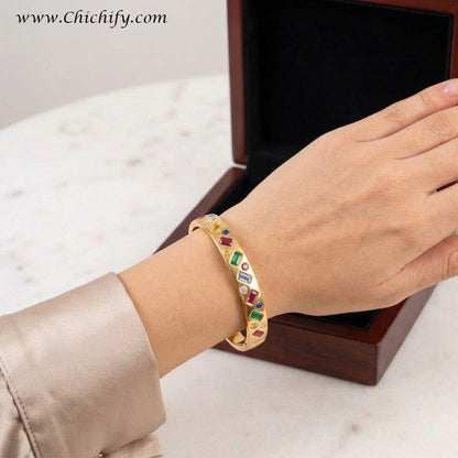 Rainbow Radiance American Diamond Bangle