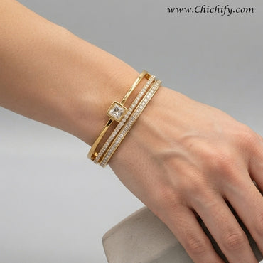 Regal Solitaire American Diamond Bangle
