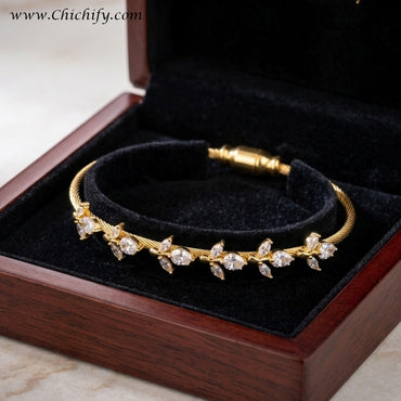 Floral Vine American Diamond Bracelet