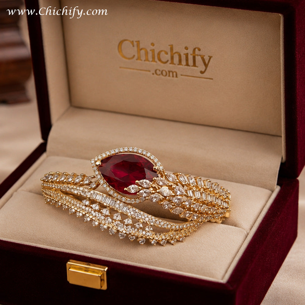 Ruby Royale American Diamond Bracelet