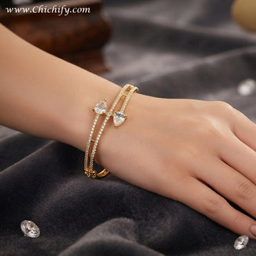 Heart bound Elegance American Diamond Bracelet