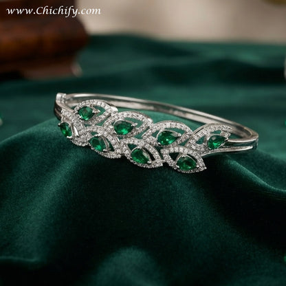 Emerald Teardrop Luxe American Diamond Bracelet