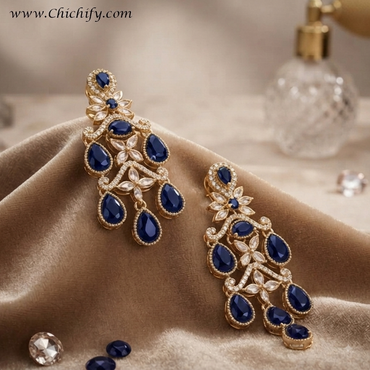 Sapphire Cascade AD Drop Earrings