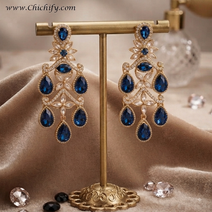 Sapphire Cascade AD Drop Earrings