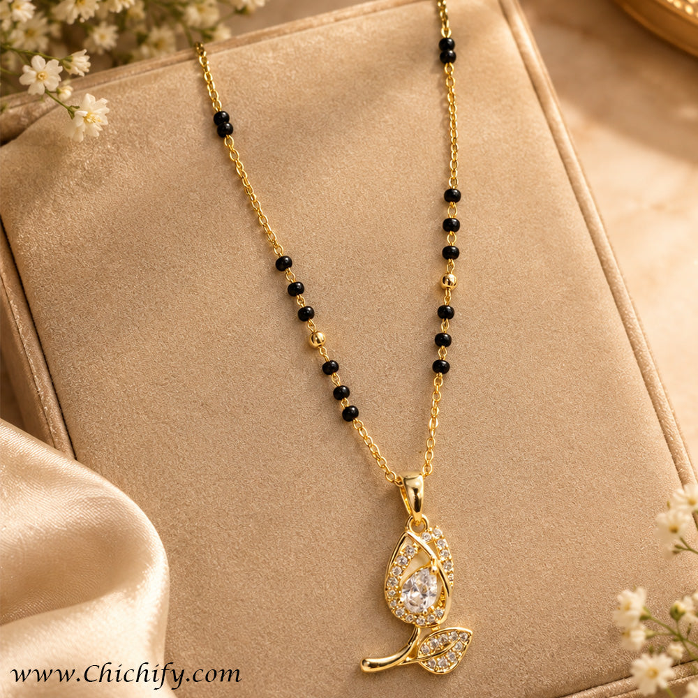 Elegant Teardrop Floral Mangalsutra