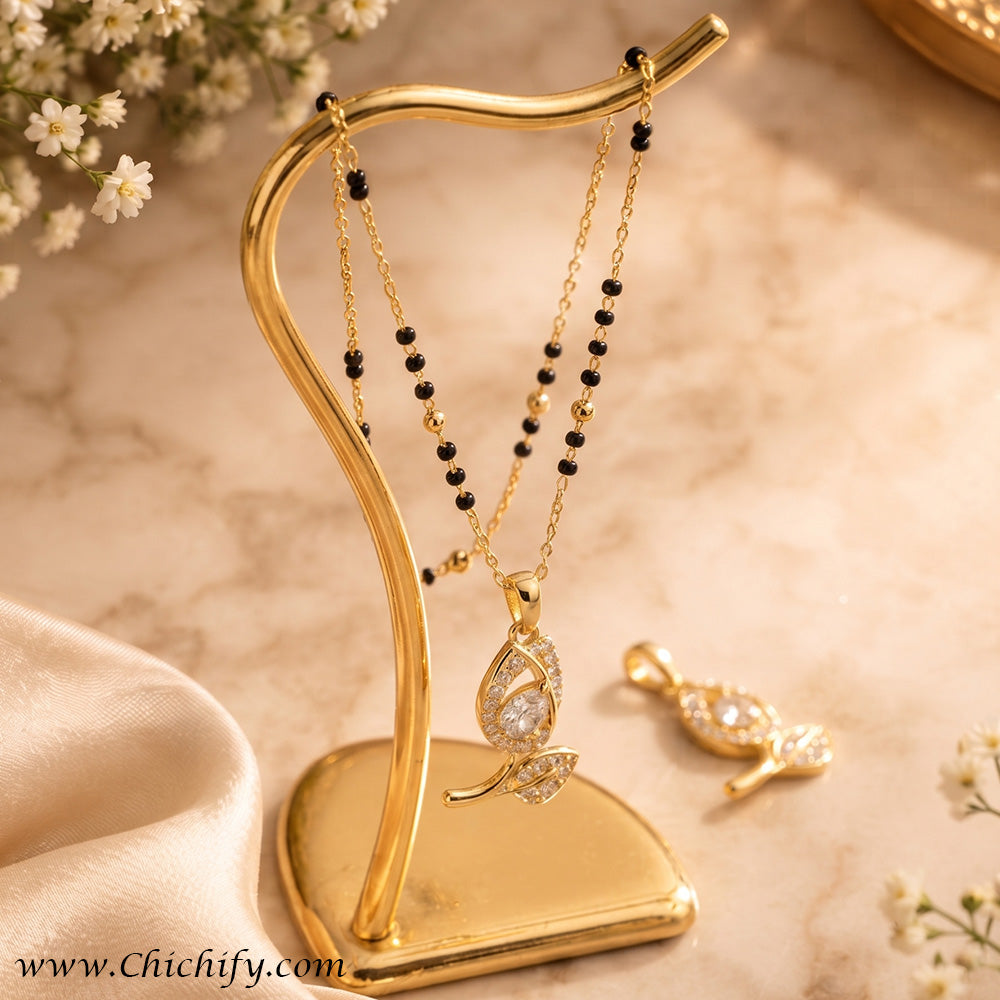 Elegant Teardrop Floral Mangalsutra