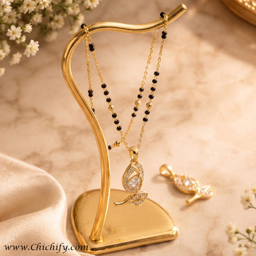 Elegant Teardrop Floral Mangalsutra
