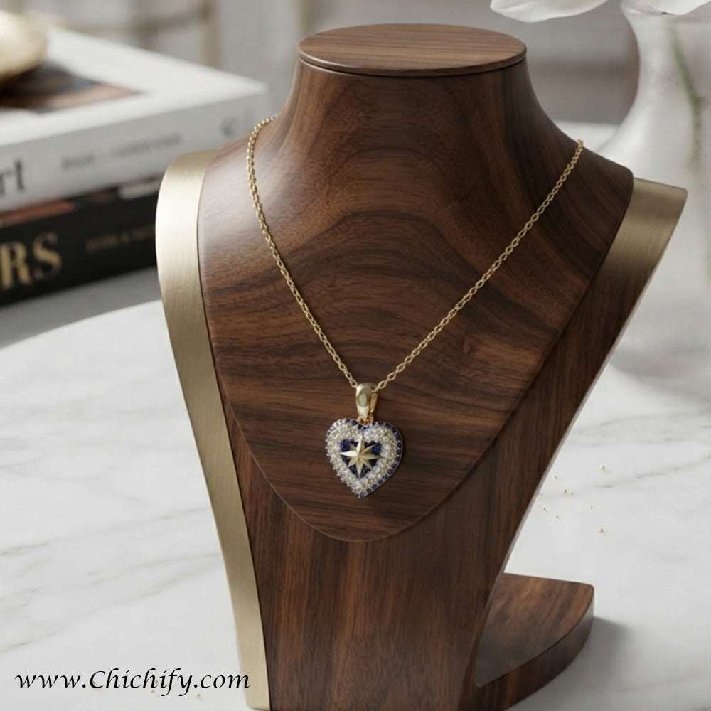 Celeste Heart Stainless Steel Pendant / Necklace