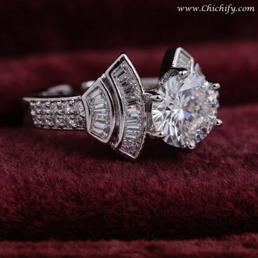 Silver Luxe Solitaire Ring