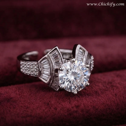 Silver Luxe Solitaire Ring