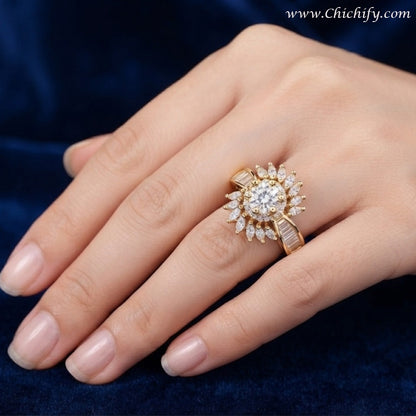 Royal Sunflower Statement Ring