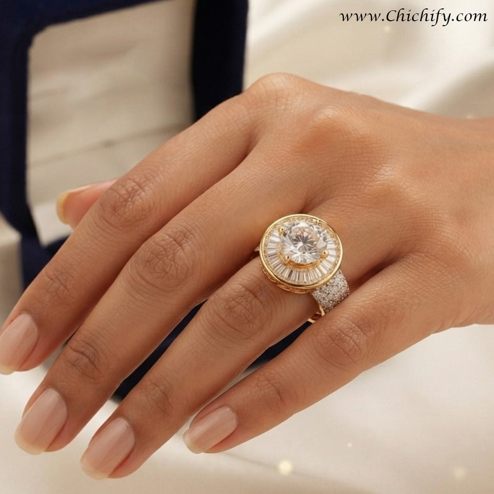 Imperial Halo Solitaire Ring