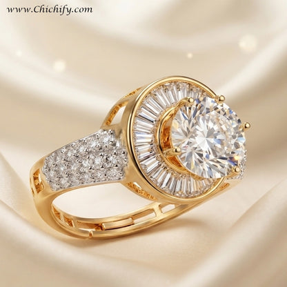 Imperial Halo Solitaire Ring