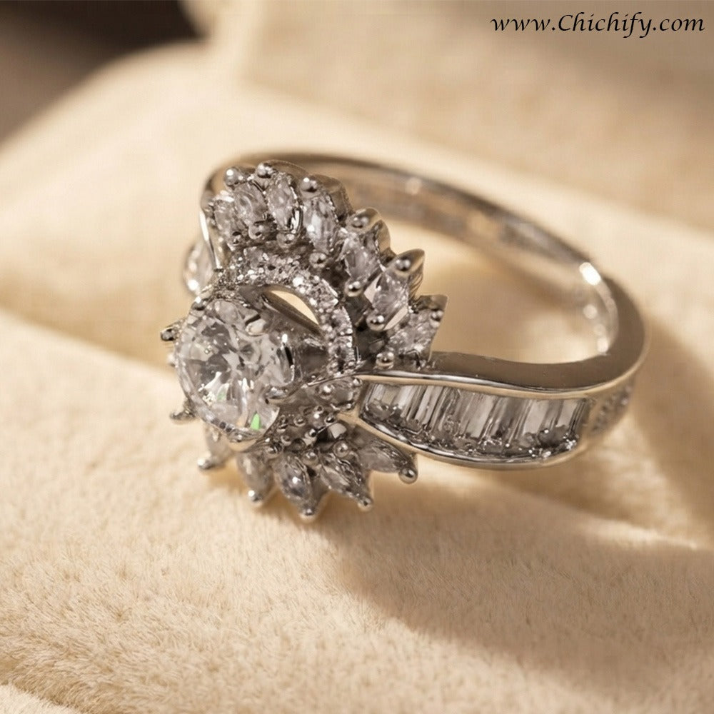 Starlight Crown Designer Ring