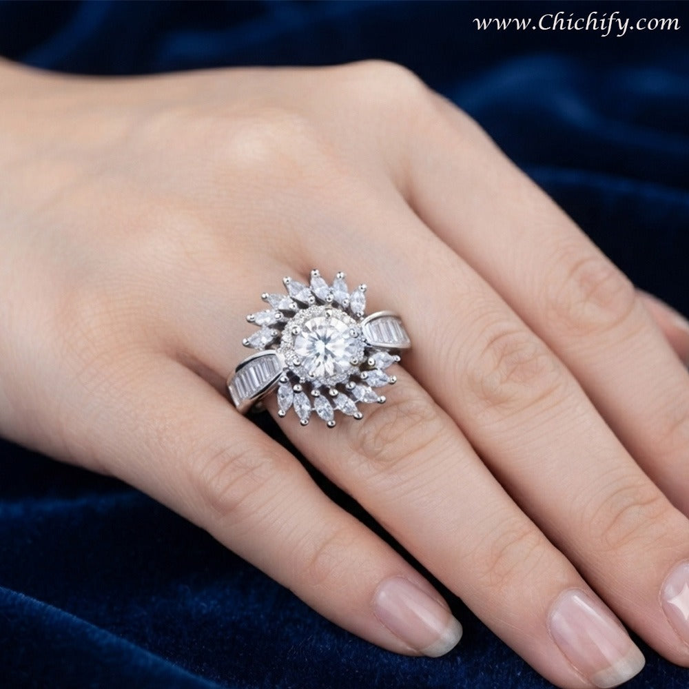 Starlight Crown Designer Ring